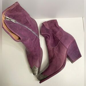 New! Free People Brayden Western Boot Lavendar Size 37 US Size 7